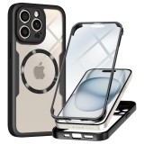 Cumpara ieftin Husa iPhone 14 Pro Max 360 grade magsafe transparenta Negru, Techsuit
