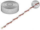 Cablu Litat Cu PVC Alb/Roșu 10m 60V