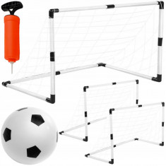 Set Porti de Fotbal 2-in-1 cu Plasa, Minge si Pompa pentru Umflat Incluse foto