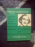 E1 Texte comentate, Grigore Alexandrescu - Fabule - Sanda Radian