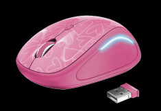 Mouse Trust Yvi FX, Wireless, roz foto
