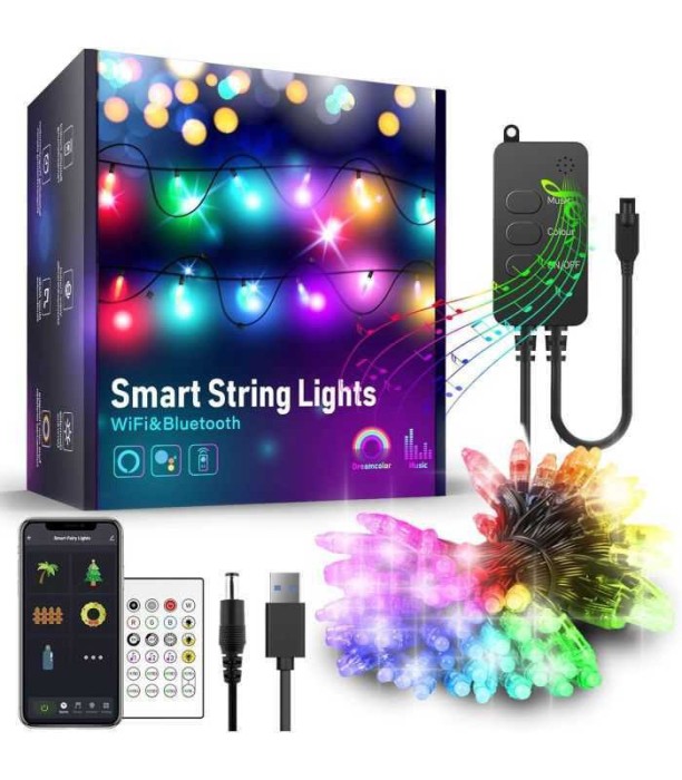 Sir de lumina inteligenta USB - 50 LED RGBIC 16 milioane de culori
