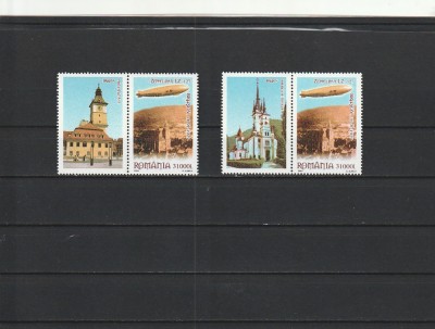 ROMANIA 2004 LP 1652 a 75 ANI ZEPPELINUL DEASUPRA BRASOVULUI VINIETE DIFERITE foto