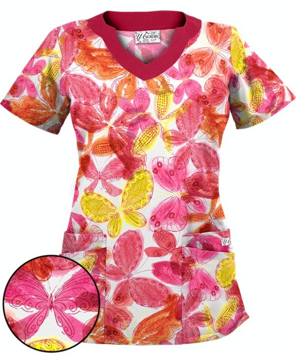 Bluza medicala „Fall Butterfly” (UA194FBF) Bluza medicala „Fall Butterfly” (UA194FBF)