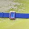 1910A-Ceas vintage Gucci dreptunghiular quartz functional cu safir. Otel- crom.