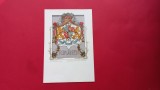 Litho Bucuresti Stema Regala Heraldic Royalty Litografie, Necirculata, Printata