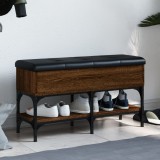 vidaXL Bancă de pantofi, stejar maro, 82x32x45 cm, lemn prelucrat