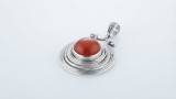 Cumpara ieftin Pandantiv din Argint 925 Argentium , zSpirala Tridimensionala, , Medalion cu Piatra CaboE on Agat RoE u, 4 cm, 13gr