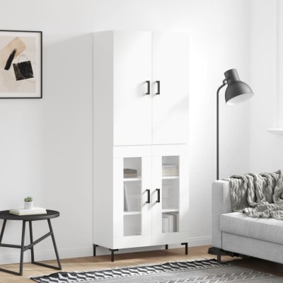 vidaXL Dulap &amp;icirc;nalt, alb, 69,5x34x180 cm, lemn compozit foto