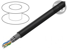 Cablu de rețea ETHERLINE TRAIN S/FTP 4x2x24AWG Negru