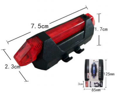 Lampa LED rosie reincarcabila pentru bicicleta 20W. COD: BS-216 foto