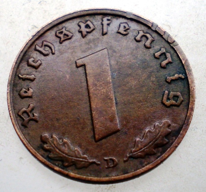 B.079 GERMANIA 1 REICHSPFENNIG 1938 D