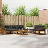 vidaXL Set de canapele de exterior cu pernă 6 pcs Natural și Antracit 3367200
