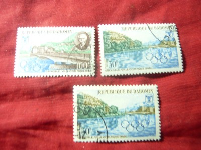 Serie Dahomey 1967 - Olimpiada de Iarna Grenoble , 3 val. stampilate foto