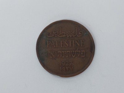 Moneda Palestina Two Mils 1927 din Cupru foto