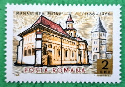 TIMBRE ROMANIA MNH LP 638/1966 500 ani zidirea Manastirii Putna -Serie simpla foto