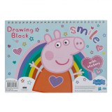 Bloc Desen, Peppa Pig, Spirală, Autocolante, 30 File, Multicolor, Oem