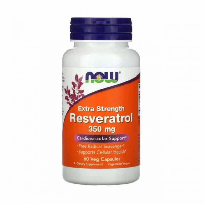 Natural Resveratrol Extra Strength 350 miligrame 60 capsule Now Foods foto