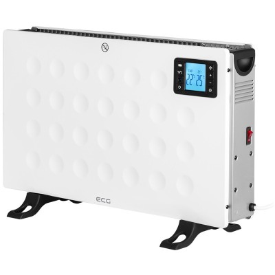 Convector electric de podea ECG TK 2080 DR alb, 2000 W, 3 trepte, termostat, LCD foto