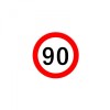 Sticker autocolant (12 cm) limitare viteza 90 km h