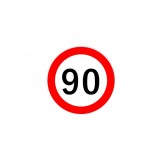 Sticker autocolant (12 cm) limitare viteza 90 km h