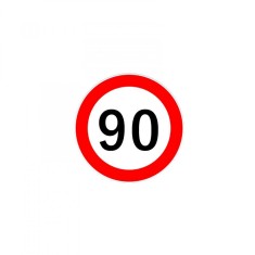 Sticker autocolant (12 cm) limitare viteza 90 km h