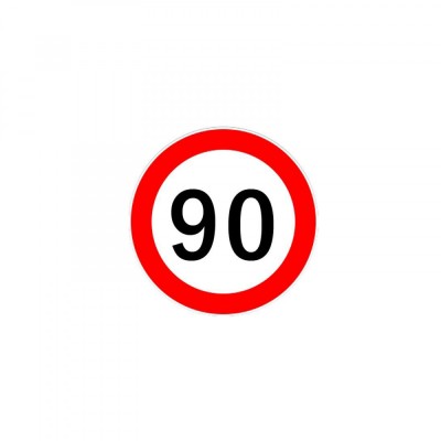 Sticker autocolant (12 cm) limitare viteza 90 km h foto