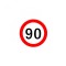 Sticker autocolant (12 cm) limitare viteza 90 km h
