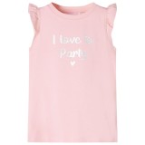 Tricou pentru copii cu m&acirc;neci cu volane, roz pal, 140