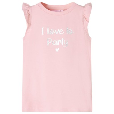 Tricou pentru copii cu m&amp;acirc;neci cu volane, roz pal, 140 foto