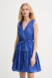Morgan rochie din bumbac culoarea bleumarin, mini, evazați, ROUPI