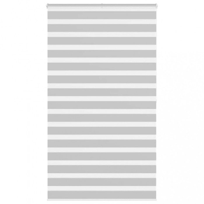 Jaluzea tip zebra gri deschis lățime țesătură 125,9cm poliester