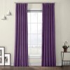 Set draperii din catifea cu rejansa din bumbac tip fagure, Madison, 250x210 cm, densitate 700 g/ml, Mov inchis, 2 buc