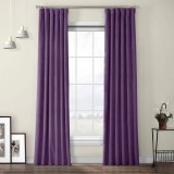 Draperie din catifea cu rejansa din bumbac tip fagure, Madison, 200x260 cm, densitate 700 g/ml, Mov inchis, 1 buc