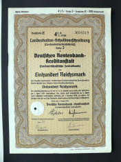 Titlu De Stat Obligatiune Germania 1938-100-Reichsmark foto