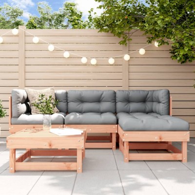 vidaXL Set mobilier relaxare de grădină, 5 piese, lemn masiv douglas foto