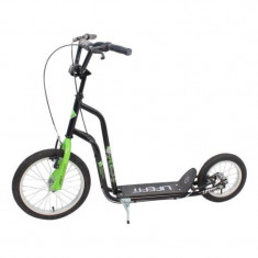 Trotineta Rider DHS, 16/12 inch, otel, ghidon ajustabil, maxim 120 kg, Negru/Verde foto