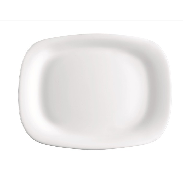Platou Bormioli Parma, forma dreptunghiulara, opal, alb, 21 x 18 cm