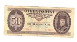 Bancnota Ungaria 50 forint/forinti 10 noiembrie 198e, circulata, stare relativ buna