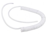 Cablu Spiralat Neecranat PUR Alb 2x0,75mm2 0,3m