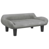 Cumpara ieftin Pat de caini, gri deschis, 70x40x24 cm, catifea