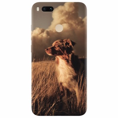 Husa silicon pentru Xiaomi Mi A1, Alone Dog Animal In Grass foto