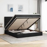 VidaXL Cadru de pat otoman cu saltea țesătură neagră 180x200cm 3314109