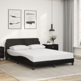 Cumpara ieftin Cadru de pat cu tăblie, negru, 120x200 cm, piele ecologică