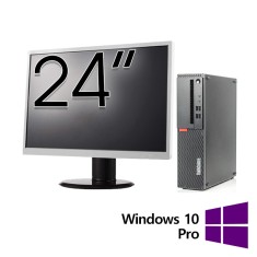 Pachet Calculator Refurbished LENOVO ThinkCentre M910s SFF, Intel Core i5-6500 3.20GHz, 8GB DDR4, 256GB SSD + Monitor 24 Inch + Windows 10 Pro NewTech