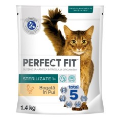 Hrana uscata pentru pisici, Perfect Fit Sterile, adult, carne de pui, sterilizata, 1.4kg