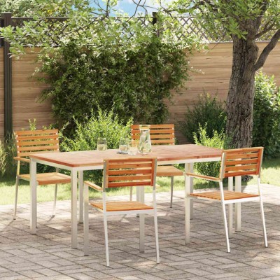 vidaXL Setdediningpentrugrădină 5 pcs Maro Lemn de tec masiv 3334785 foto