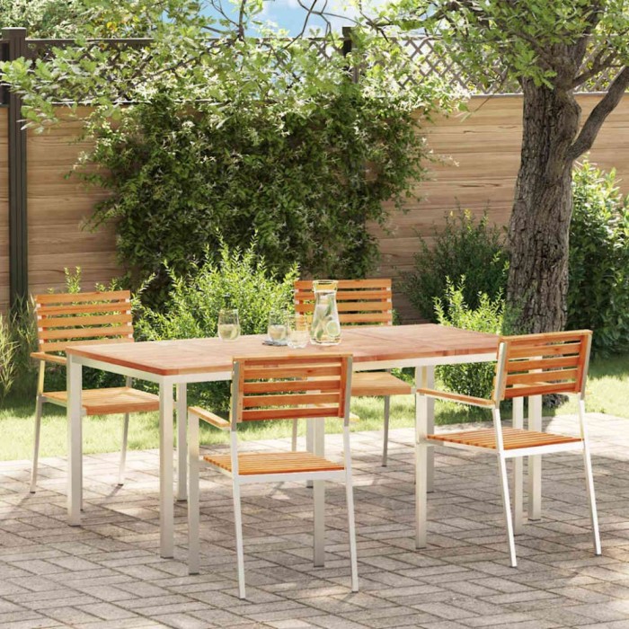 vidaXL Setdediningpentrugrădină 5 pcs Maro Lemn de tec masiv 3334785