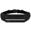 Centura Alergare Reglabila Neagra, Banda Reflectorizanta, Buzunare, Orificiu Casti, 70-130cm, Fitness, Ciclism