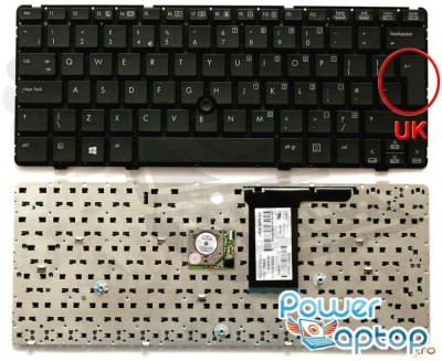 Tastatura HP EliteBook 2560P layout UK fara rama enter mare foto